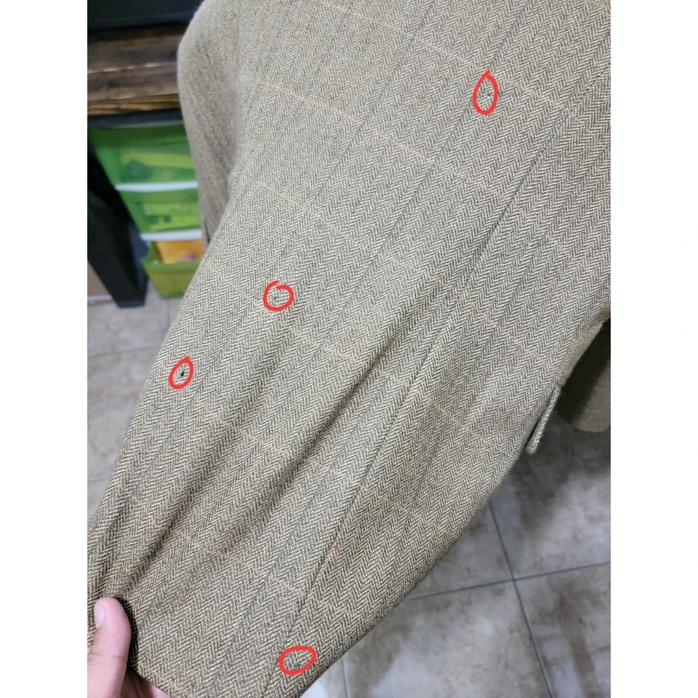 Brooks Brothers sport coat jacket - brown windowpane herringbone, 2‎ button, 43L